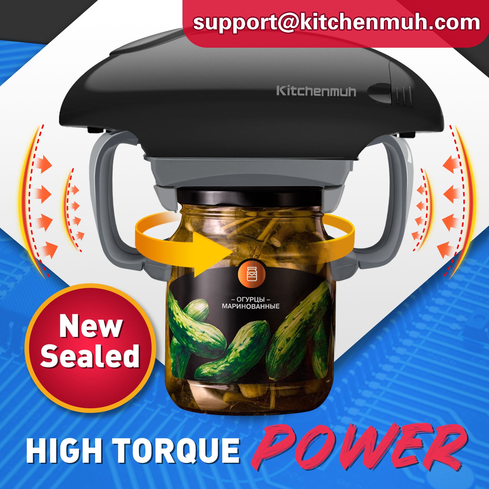 Higher Torque Electric Jar Opener for Seniors with Arthritis Fit Almost Jars Size, Strong Tough Automatic Jar Opener for Weak Hands, Hands Free Battery Operated Bottle Opener for Arthritic Hands Black