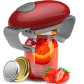 Higher Torque Electric Jar Opener for Seniors with Arthritis Fit Almost Jars Size, Strong Tough Automatic Jar Opener for Weak Hands, Hands Free Battery Operated Bottle Opener for Arthritic Hands Red