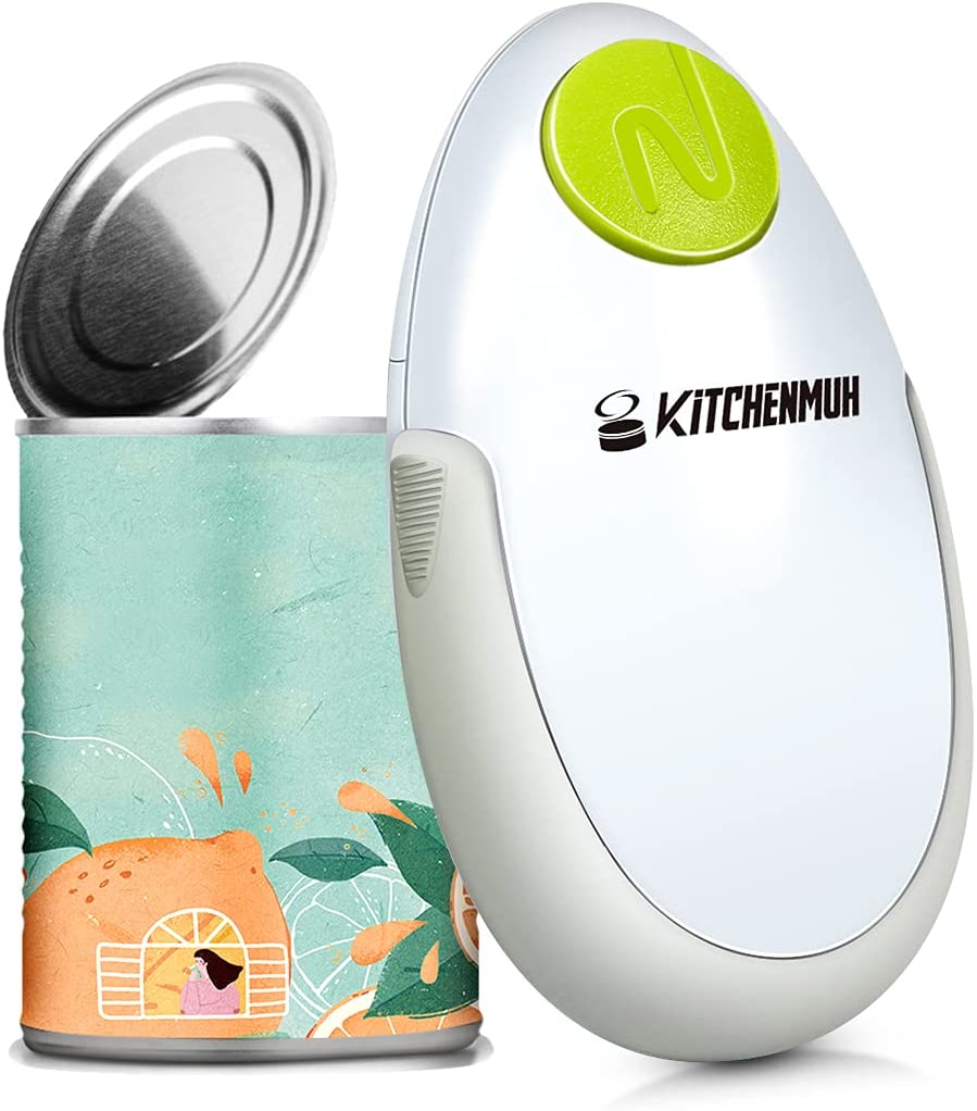 Electric Can Opener, Smooth Edge Battery Operated Can Opener for Almost Size Cans, Food-Safe, Space Saver, Best Gift for Women, Senior with Arthritis